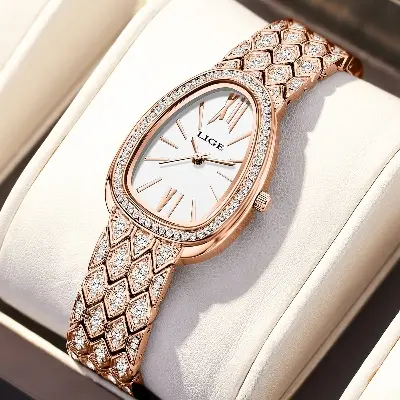 Picture of LIGE 89275 Rose Gold Luxury Women Watch Elegant & Waterproof