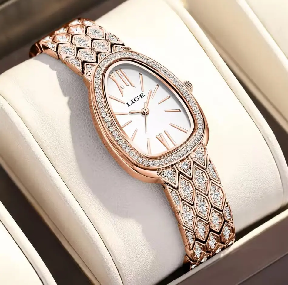 Picture of LIGE 89275 Rose Gold Luxury Women Watch Elegant & Waterproof