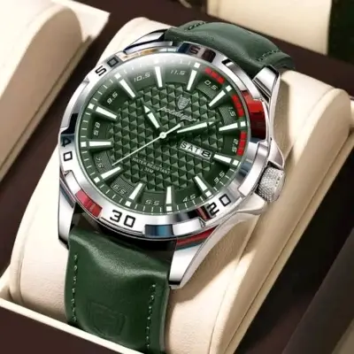 Picture of Poedagar 895 Quartz Leather Strap Man Date Week Calendar Fashion Luminous Hands Business Men's Wristwatch