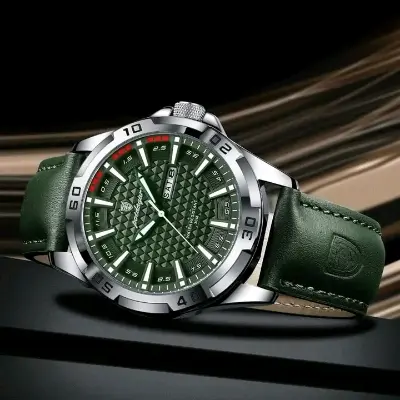 Picture of Poedagar 895 Quartz Leather Strap Man Date Week Calendar Fashion Luminous Hands Business Men's Wristwatch