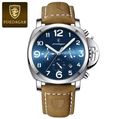 Picture of Men's watch Poedagar 859 Luxury Military Watch For Men Waterproof Luminous Date Chronograph Man Watch Sports Casual Leather Men's watch