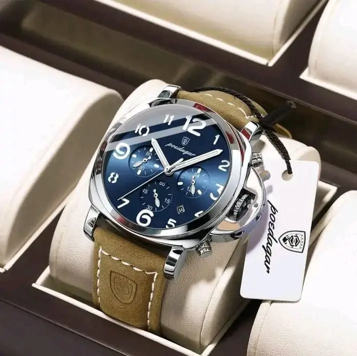Picture of Men's watch Poedagar 859 Luxury Military Watch For Men Waterproof Luminous Date Chronograph Man Watch Sports Casual Leather Men's watch