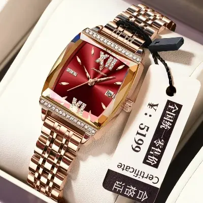 Picture of Poedagar 795 Luxury Ladies Premium Fashion Wrist Watch  –  Crystal Stones, Stainless Steel Strap, Date Display waterproof quartz movement