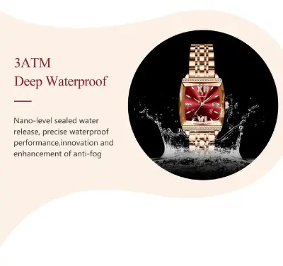 Picture of Poedagar 795 Luxury Ladies Premium Fashion Wrist Watch  –  Crystal Stones, Stainless Steel Strap, Date Display waterproof quartz movement