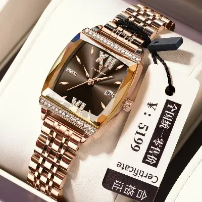 Picture of Poedagar 795 Luxury Ladies Premium Fashion Wrist Watch  –  Crystal Stones, Stainless Steel Strap, Date Display waterproof quartz movement