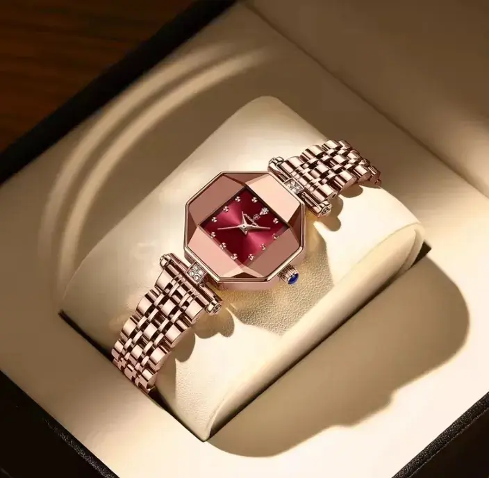 Picture of Ladies Watch Poedagar 368 new luxury fashion square dial gorgeous design exclusive collection romantic love for gift imported waterproof quartz movement wrist-watche for Women