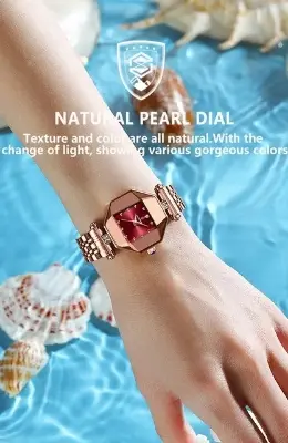 Picture of Ladies Watch Poedagar 368 new luxury fashion square dial gorgeous design exclusive collection romantic love for gift imported waterproof quartz movement wrist-watche for Women