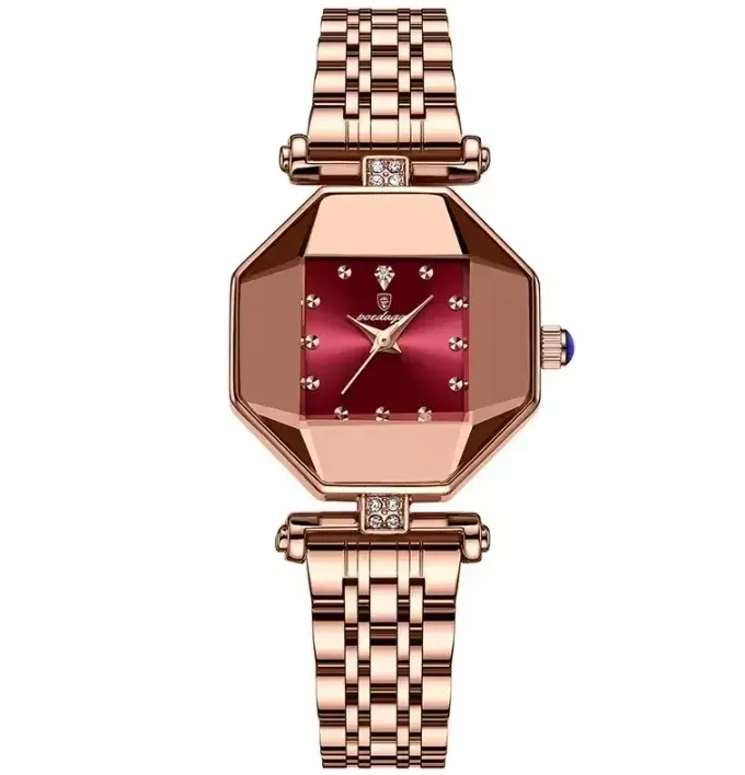 Picture of Ladies Watch Poedagar 368 new luxury fashion square dial gorgeous design exclusive collection romantic love for gift imported waterproof quartz movement wrist-watche for Women