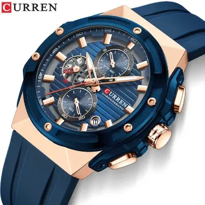 Picture of CURREN 8462 Men Watches special discount Top Brand Silicone Sport Luminous Watch Men Chronograph active Date Clock Waterproof Wristwatch Chronograph Clock
