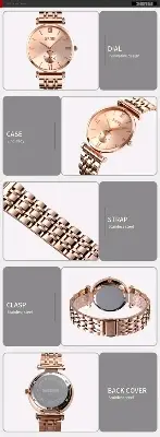Picture of Skmei 9198 new Ladies watch Top brand Quartz movement waterproof stainless steel direct import luxury fashion exclusive design Romantic love for gift wrist-watche for Women
