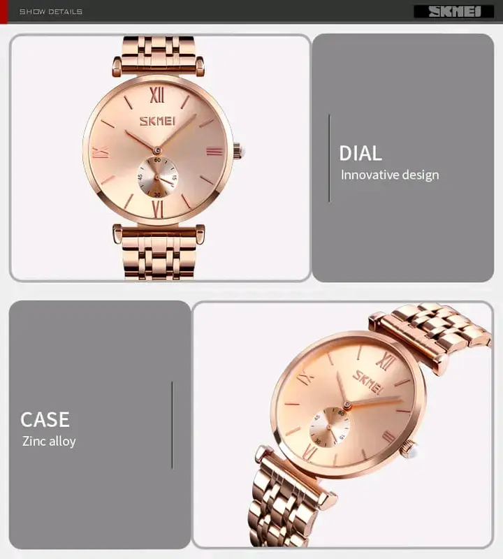 Picture of Skmei 9198 new Ladies watch Top brand Quartz movement waterproof stainless steel direct import luxury fashion exclusive design Romantic love for gift wrist-watche for Women