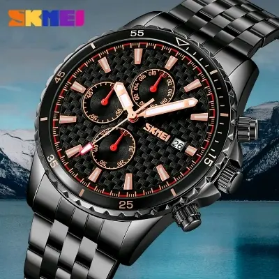 Picture of Skmei 9334 new Men's watch special discount unique design stainless steel imported chronograph active waterproof exclusive collection wrist-watche for Men