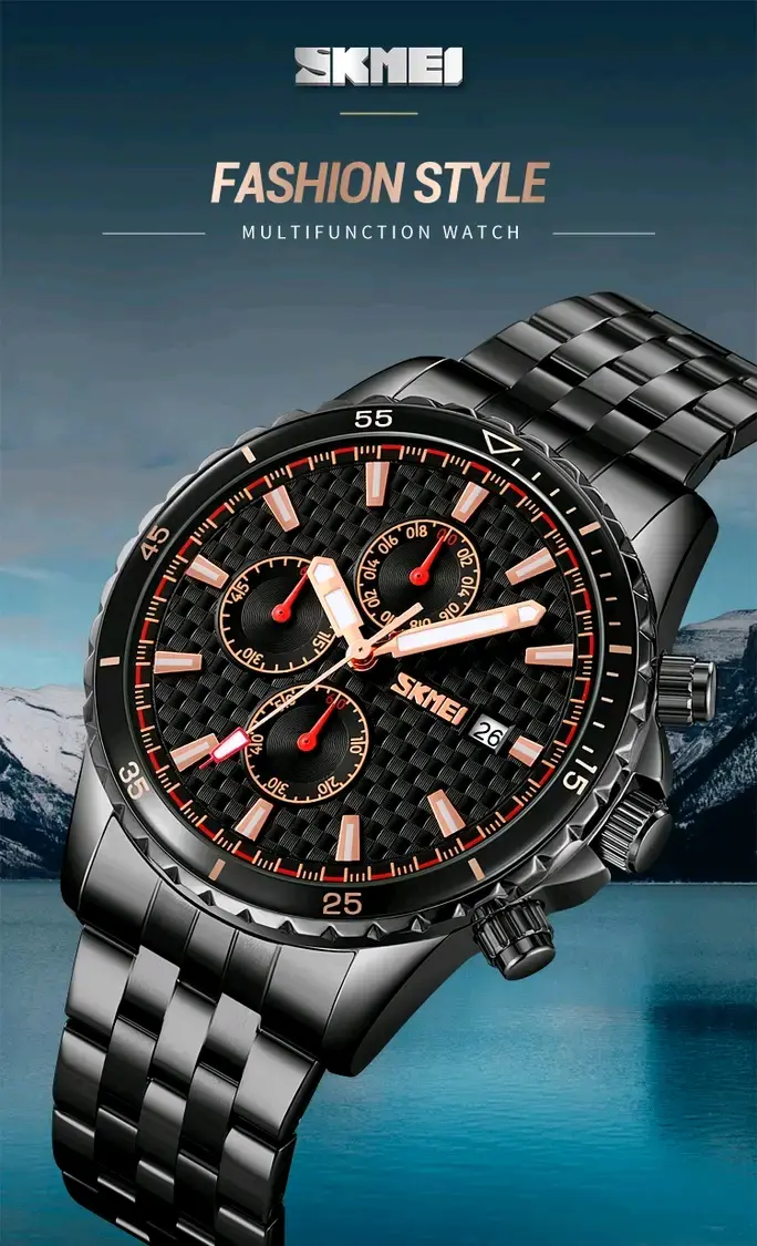 Picture of Skmei 9334 new Men's watch special discount unique design stainless steel imported chronograph active waterproof exclusive collection wrist-watche for Men