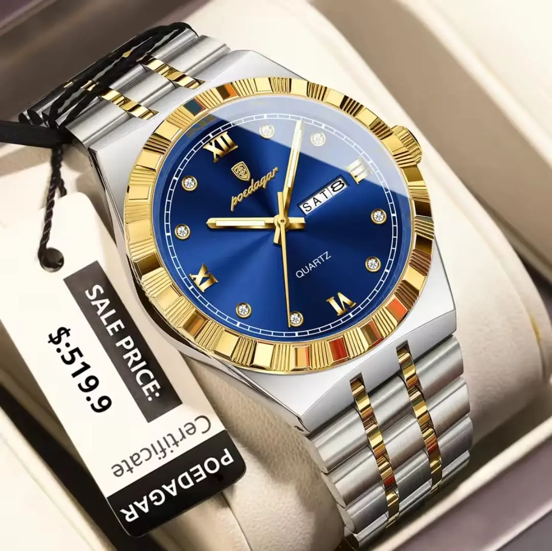 Picture of Poedagar 872 new Model Men's watch special discount unique design imported exclusive collection luxury fashion stainless steel waterproof quartz movement wrist-watch for Men