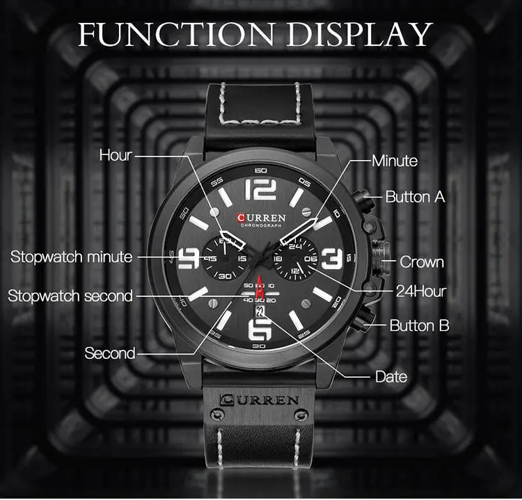 Picture of CURREN 8314 Men's Watch artificial belt Fashion Unique design imported Sports Six Pin Chronograph active Watch  Waterproof Wrisrtwatch for Men