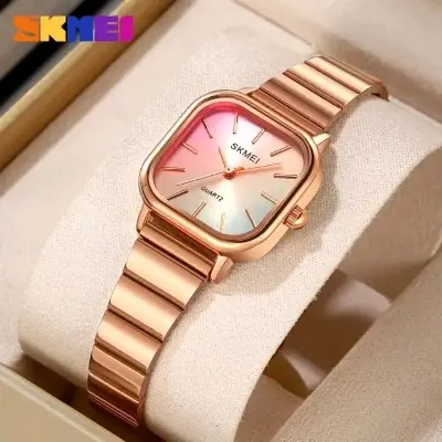 Picture of Skmei Top Brand Luxury Stainless Steel Strap Quartz Wristwatch For Ladies Watches Waterproof Clock reloj mujer