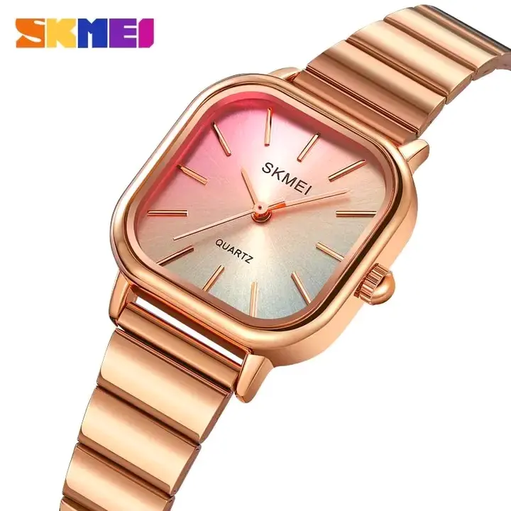 Picture of Skmei Top Brand Luxury Stainless Steel Strap Quartz Wristwatch For Ladies Watches Waterproof Clock reloj mujer