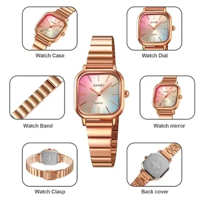 Picture of Skmei Top Brand Luxury Stainless Steel Strap Quartz Wristwatch For Ladies Watches Waterproof Clock reloj mujer