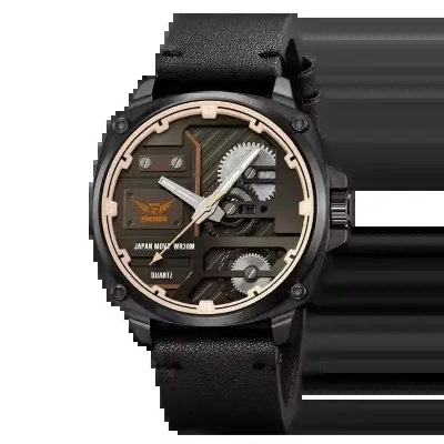 Picture of SKMEI 2289 new Men's watch special discount unique design high quality imported quartz movement waterproof leather belt wrist-watche for men