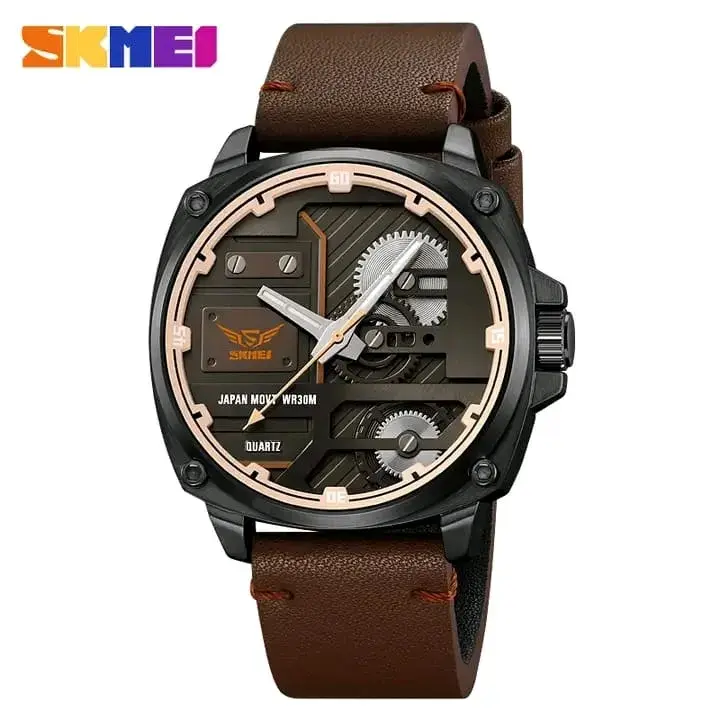 Picture of SKMEI 2289 new Men's watch special discount unique design high quality imported quartz movement waterproof leather belt wrist-watche for men