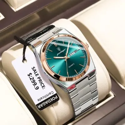 Picture of Men's Watch Poedagar 930 new model unique exclusive collection luxury fashion stainless steel imported waterproof quartz movement wrist-watch FOR Men
