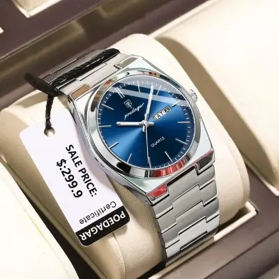 Picture of Men's Watch Poedagar 930 new model unique exclusive collection luxury fashion stainless steel imported waterproof quartz movement wrist-watch FOR Men
