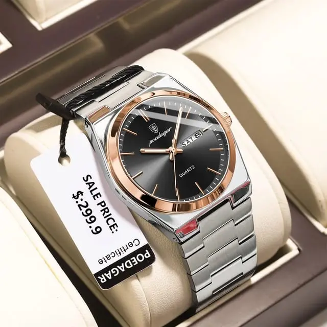 Picture of Men's Watch Poedagar 930 new model unique exclusive collection luxury fashion stainless steel imported waterproof quartz movement wrist-watch FOR Men