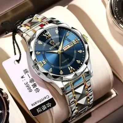 Picture of Binbond 2521 luxury fashion diamond cutting glass stainless steel imported quartz movement wrist-watch FOR men