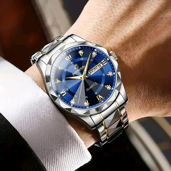 Picture of Binbond 2521 luxury fashion diamond cutting glass stainless steel imported quartz movement wrist-watch FOR men