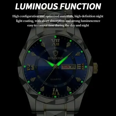 Picture of Binbond 2521 luxury fashion diamond cutting glass stainless steel imported quartz movement wrist-watch FOR men