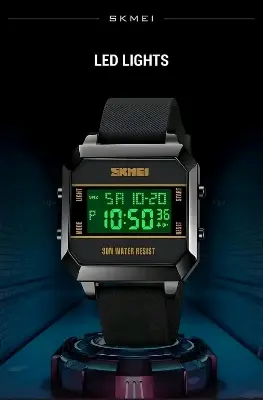 Picture of Skmei luxury fashion digital display imported Silicon belt waterproof wrist-watche for men