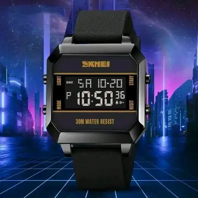 Picture of Skmei luxury fashion digital display imported Silicon belt waterproof wrist-watche for men