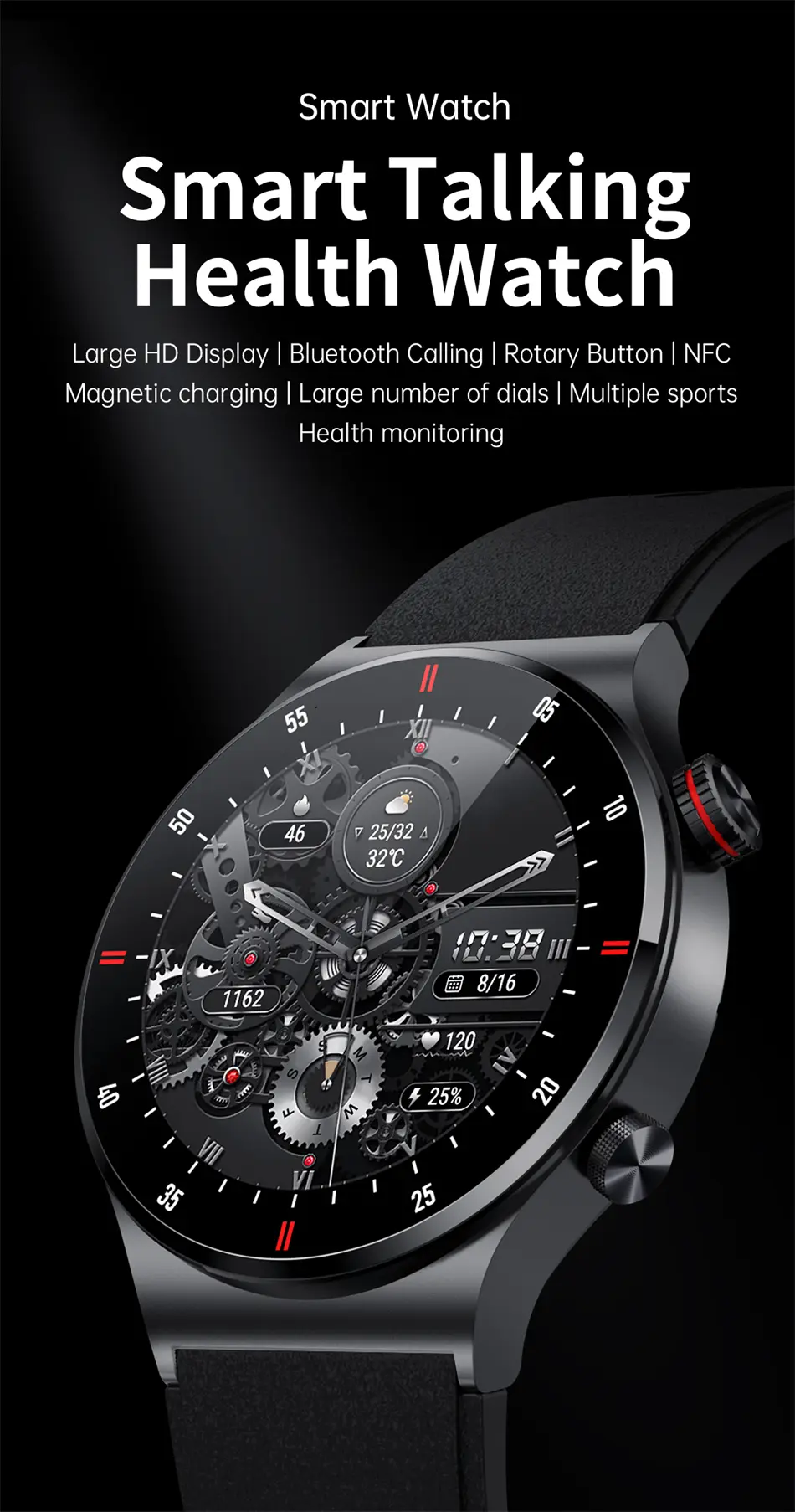Picture of Lige BW0382 new 2023 version, Bluetooth call, HD large screen, health monitoring, answer call, dail call smartwatche for men