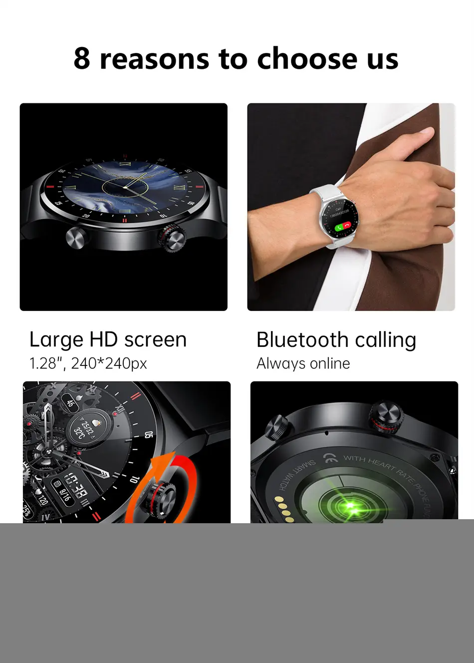 Picture of Lige BW0382 new 2023 version, Bluetooth call, HD large screen, health monitoring, answer call, dail call smartwatche for men