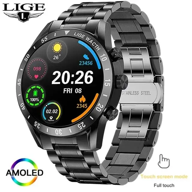 Picture of Lige BW0321 new full touch screen Bluetooth call, call recive, call dail,  health features smartwatche for men