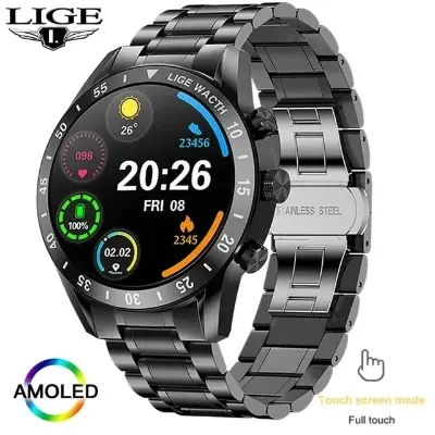 Picture of Lige BW0321 new full touch screen Bluetooth call, call recive, call dail,  health features smartwatche for men