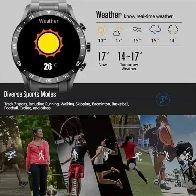 Picture of Lige BW0321 new full touch screen Bluetooth call, call recive, call dail,  health features smartwatche for men