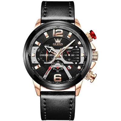 Picture of Olevs 9915 luxury fashion leather belt waterproof imported sports watche for men