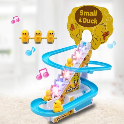Picture of Electric Cartoon Duck Climbing Music Train Duck Toys
