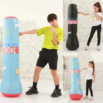 Picture of Fitness Punching Bag Heavy Punching Bag Inflatable Punching Tower Bag Freestanding Children Fitness Play Adults De-Stress Boxing Target Bag