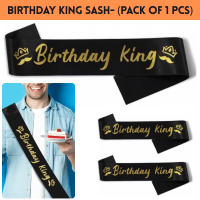 Birthday King / Birthday Boy Sash for Mes's Birthday Party- (Pack of 01 Pcs)