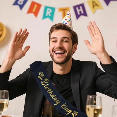 Birthday King / Birthday Boy Sash for Mes's Birthday Party- (Pack of 01 Pcs)