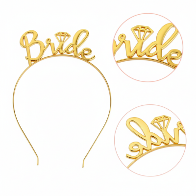 Bride To Be Headband Tiara Set | Premium Metal Body "Bride To Be" Tiara Headband for Bridal / Bachelorette Party- (1 Pcs)