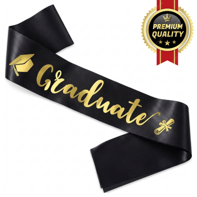 Luxury "Congrats Grad" Graduation Sash - Finally Graduated for Graduation Party Decorations and Convocation Events- (1 Pcs)