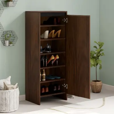 Picture of Mavis Tall Multipuporse Shoe Rack, Storage Books & File Cabinet Organizer, Slipper Footwear Stand with Handleless Design for Living Room Home, Upto 12-14 Pairs.
