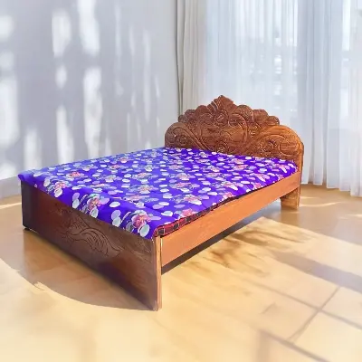 Picture of Bed king size solid wood 72*81 inc brown - Brown - King