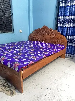 Picture of Bed king size solid wood 72*81 inc brown - Brown - King