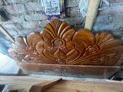 Picture of Bed king size solid wood 72*81 inc brown - Brown - King