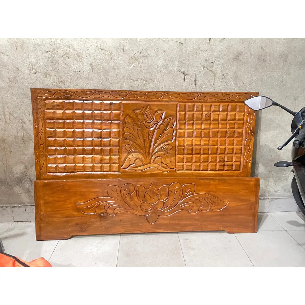 Picture of Bed khat double bed solid wood 60*81 inc - Brown - Double
