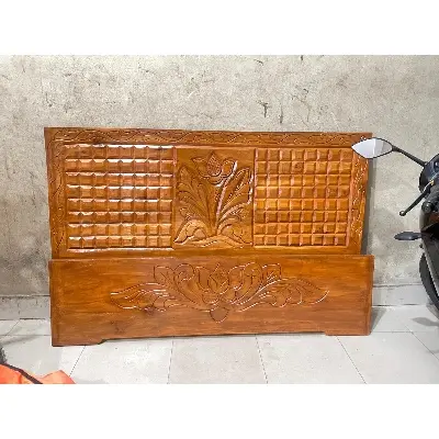 Picture of Bed khat double bed solid wood 60*81 inc - Brown - Double